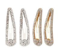 POPETPOP Pinces à Cheveux Barrette Goutte D'eau Élégante en Alliage Lot de 4 pour Cheveux Lisses ou Bouclés, Accessoire pour Engagements et Lunes de Miel