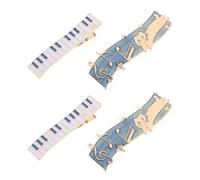 POPETPOP Pinces à Cheveux Faciles à Assortir en Alliage de Zinc de Touches de Piano Lot de 4 Accessoires de Coiffure Musicaux pour Événements Spéciaux et Voyages