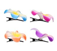 POPETPOP Pinces à Cheveux Plumeria en Plastique Couleur Aléatoire Lot de 18 Accessoires Fleuris Fleurs Hawaïennes Décorations Cheveux Frangipanier pour Mariage ou Plage
