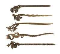 POPETPOP Pinces à Cheveux Vintage Chinoises Anciennes 5 Pièces Style Ancien Pour Femmes Jeunes Filles Accessoires Coiffure Mariage Cérémonie