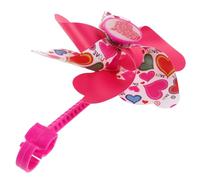 POPETPOP Pinwheel Décor Vélo Garçon Fille Rose Coeur Créatif Accessoire Moulin à Vent pour Guidon Vélo Trottinette Tricycle Garçon Fille Facile à Installer et Décorer