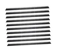 POPETPOP Plaque à Picots Anti-Oiseaux et Anti-Chats pour Jardin Extérieur, 10 Pièces en Plastique Noir, Protection Murale et Balcon Solide, Dispositif pour Éloigner Pigeons et Autres Volatiles