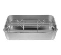 POPETPOP Plaque de Cuisson en Acier Inoxydable Multi-fonction Résistante à L'usure pour Barbecue et Camping, Assiette de Rangement Argentée Pratique