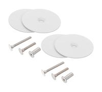 POPETPOP Plaque de Remplissage de Porte Ronde Lot de 2 Set de Set en Acier Inoxydable Blanc Installation Facile avec Vis et Écrous pour Rénovations et Nouvelles Installations
