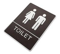 POPETPOP Plaque D'identification Panneau Guide des Toilettes Hommes et Femmes en Abs Autocollante Blanche et Noire pour Restaurants et Boutiques pour Toilettes Publiques