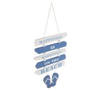 POPETPOP Plaque Murale Bois Océan Thème Bord de Mer Décor Maison Suspendue Style Rustique Bleu Profond