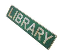 POPETPOP Plaque Murale Décorative en Étain Vintage Vert, Étanche et Facile à Installer, Panneau D'entrée pour Bibliothèque, Décoration Murale pour Salon ou Bureau