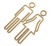 POPETPOP Plaque Toilette Porte Abs Signalisation Toilettes Hommes et Femmes Élégante Panneau Identification Salle Bain Accessoire Mural Pratique et Visible