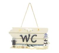 POPETPOP Plaque Wc Style Méditerranéen Suspendue Décor et Simple pour Salle de Bain et Panneau Mural Élégant et Facile à Installer