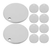 POPETPOP Plaques d'Identification en Acier Inoxydable 30 MM, Lot de 10 Médailles Ronde pour Chiens, Gravure Personnalisée pour Colliers Animaux Domestiques