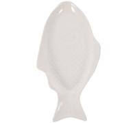POPETPOP Plat de Service Poisson en Porcelaine Blanche 11 Pouces pour Repas Traiteur et Présentation Gastronomique en Restaurant