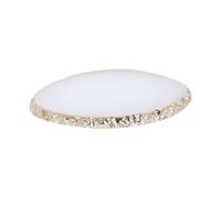 POPETPOP Plateau de Mélange pour Nail Art en Résine Blanc Bord Doré, Palette Professionnelle pour Fond de Teint et Ombre à Paupières, pour Salon ou Événements à Domicile