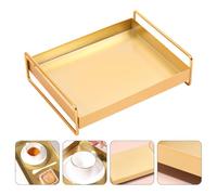 POPETPOP Plateau De Rangement Métal Doré Grosse Taille Organiseur De Bureau Multifonction Pour Cosmétiques Et Bijoux Usage Domestique