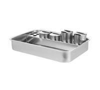 POPETPOP Plateau de Service en Acier Inoxydable 304 Rectangulaire à Grosse Capacité, Multi-usage et Haute Fiabilité pour Soins à Domicile et Institutions Médicales