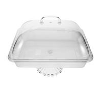POPETPOP Plateau de Service Réfrigéré, Présentoir à Gâteaux avec Couvercle, PC Transparent, Rectangulaire, pour Fruits, Desserts et Apéritifs, Buffets D'hôtel et Événements