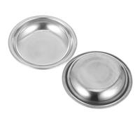 POPETPOP Plateau de Service Rond en Acier Inoxydable Argenté 2pcs pour Pesée Précise de Bijoux et Poudres en Industrie Cosmétique