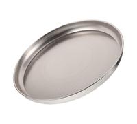 POPETPOP Plateau de Service Rond Vintage en Métal Argenté, Motif Marocain | Service Multi-usage, pour Petit-déjeuner, Thé et Pâtisseries, Finition Métallique Vieillie, Style Oriental
