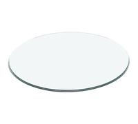 POPETPOP Plateau de Table Rond en Verre Trempé 16,5 Pouces Transparent | Surface Lisse et Éclatante, Haute Transparence, Nettoyage Rapide, pour Remplacer un Dessus Cassé