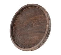 POPETPOP Plateau Décoratif en Bois Vintage Rond, Robuste et Polyvalent, Style Rustique Élégant pour Mariages et Cadeaux d'anniversaire Inoubliables