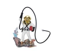 POPETPOP Plongeur de trésor avec tuyau en résine pour aquarium Rouge, 7.5*9cm, blanc