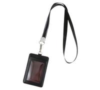 POPETPOP Pochette Badge Double Face Cuir PU avec Tour de Cou Porte Carte Travail et Badge Id Résistant pour Infirmière Enseignant Étudiant et