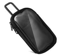 POPETPOP Pochette de Rangement TPU Noire pour Téléphone Portable et Écouteurs Organisateur Portable Résistant à L’Eau et à la Poussière pour Accessoires Électroniques et Voyages en