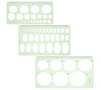 POPETPOP Pochoirs à Dessin Géométriques Outils Sûrs et Pratiques pour Dessin Technique 3pcs en Plastique Vert Clair pour Architectes et Ingénieurs en Atelier