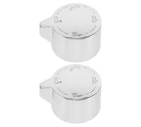 POPETPOP Poignée de Commande à Quatre Vitesses en Métal Argenté, Accessoire de Remplacement Stable, Contrôle du Débit D'eau, 2 Pièces pour Salle de Bain