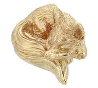 POPETPOP Poignée de Meuble en Laiton Forme Renard Original, Bouton de Tiroir Vintage un Trou, Quincaillerie pour Armoire et Commode, Accessoire Décoratif Naturel Cuisine et Chambre,