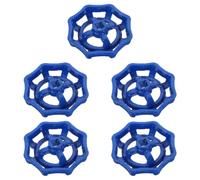 POPETPOP Poignée de Robinet pour Valve D'arrêt, 5 Pièces, Matériau Fer Bleu, Installation Simple, Rotation, Adaptée pour Tuyaux D'eau et Robinets Extérieurs