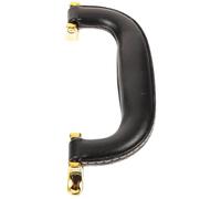 POPETPOP Poignée de Valise de Rechange en Cuir Noir Poignée de Bagage Résistante Fixation Métallique Dorée Remplacement pour Valise Coffre ou Boîte de Voyage Pratique et Solide pour