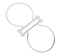 POPETPOP Poignées de Paquet à Main Perles Artificielles, 1 Paire Argentée, Anses de Remplacement pour Fabrication et Réparation de Paquet, Poignée Artisanale Élégante et Confortable