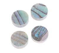 POPETPOP Points Ronds en Coquille d'Ormeau pour Ukulélé et Guitare 6 MM, Lot de 20 Pièces, Incrustation Solide pour Manche Instrument à Cordes