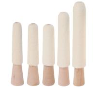 POPETPOP Polisseur de Bijoux Intérieur 5 Pièces avec Manche en Bois, Bâton de Polissage en Laine pour Réparation et Création de Bijoux, Diamètre de Trou 6mm, Améliore L'efficacité