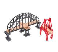 POPETPOP Pont De Voie Ferrée en Bois Accessoires pour Train Modèle De Petit Pont 2 Pièces Compatible Chemins De Fer en Bois Jouet Éducatif Scène De Jeu