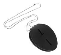 POPETPOP Porte-badge en Pu, Étui pour Badge Identification Ovale Noir, Facile à Nettoyer, pour Travail et Événements Sociaux, pour Personnel Soignant et Sécurité