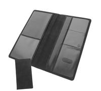 POPETPOP Porte-Cartes de Voiture Pliable en PU Noir Réutilisable, Pochette pour Carte Grise et Assurance Pratique pour Usage Quotidien et Shopping