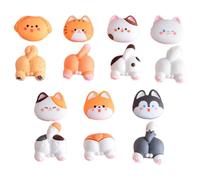 POPETPOP Porte-clés 14pcs Charms en Résine Chien Chat pour Décoration Coque Téléphone, Accessoires DIY Matériaux Formes Cartoon pour Cadres Photo et Cartes