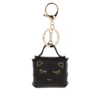 POPETPOP Porte-clés Chat Mignon Porte-Monnaie Miniature en Simili Cuir Noir Multifonction pour Filles Garçon Et Filles Usage Quotidien Compact Et Léger