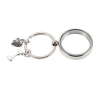 POPETPOP Porte-clés Compartiment Double Couche pour Animaux en Métal Argenté Commémoratif Protège Les Cendres, Poils ou Photo, pour Paquet à Dos et Paquet à Main