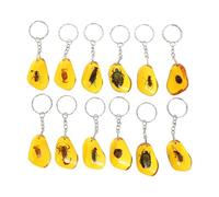 POPETPOP Porte-clés Insecte en Ambre Artificiel 12 Pcs, Pendentifs Spécimens Authentiques en Résine, Décorations Clés Créatives pour Paquet et Clés, Accessoires Légers pour Femme,