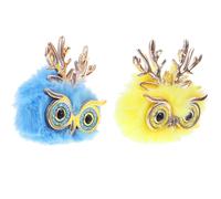 POPETPOP Porte-clés Pendentif Hibou en Peluche 2pcs, Facile à Attacher Utiliser, Décoratif et Créatif, Cadeau D'anniversaire pour Garçon et Filles
