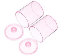 POPETPOP Porte-Coton-Tige Transparent Lot de 2, Boîte de Rangement Couvercle Étanche, Organisateur pour Cosmétiques et Accessoires de Coiffure en Salle de Bain