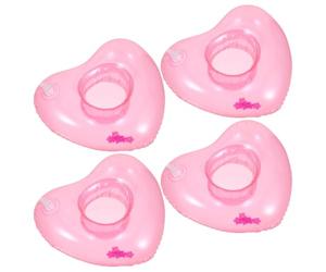 POPETPOP Porte-gobelet Facile à Gonfler de Cœur en PVC 4pcs Gonflable Stable l'eau pour Fêtes D'été et Plage