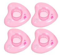 POPETPOP Porte-gobelet Gonflable en PVC Forme Cœur 4pcs, Facile à Gonfler et Stable sur l'eau, pour Plage et Fête D'été
