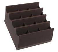 POPETPOP Porte-Lames de Barbier Marron à 12 Compartiments, Boîte de Rangement Compacte pour Lames de Rasoir et Tondeuse, Organisateur D’Outils de Coiffure Sécurisé pour Usage Professionnel