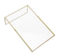 POPETPOP Porte-panneau en Acrylique Transparent Incliné Lot de 6 pour Affichage Menu ou Numéros de Table, Design en L Double Face, Gain de Place pour Magasins et Restaurants