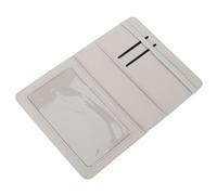 POPETPOP Porte-Passeport Léger en Cuir PU Transfert Thermique, Design Portable, Étui Blanc pour Cartes D'identité et Cartes Employé, Voyage