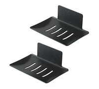 POPETPOP Porte-savonnette 2pcs en Acier Carbone Structure à Barres Drainante Support Robuste et Pratique Mural sans Perçage pour Salle de Bain Cuisine