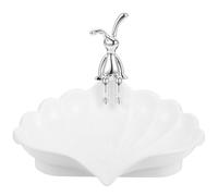 POPETPOP Porte-savonnette Organiseur de Savonnette Autonettoyant de Coquillage et Lapin Blanc en PP de Comptoir Anti-Glisse et Anti-ramollissement, pour Salle de Bain